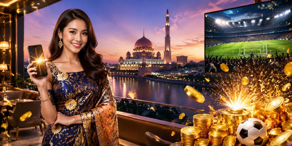 Suasana taruhan bola sepak di Putrajaya dengan paparan perlawanan langsung dan antara muka pertaruhan sukan masa nyata